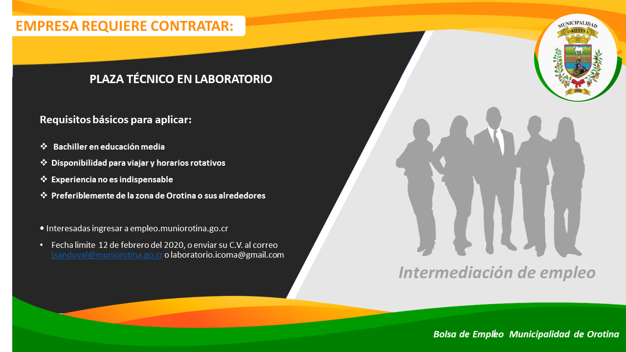 SE BUSCA TÉCNICO EN LABORATORIO